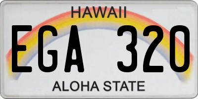 HI license plate EGA320