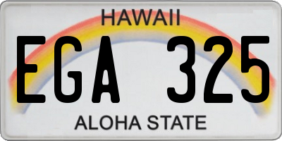 HI license plate EGA325
