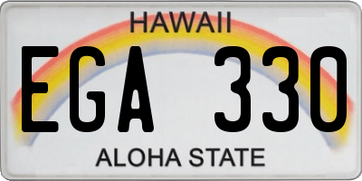HI license plate EGA330
