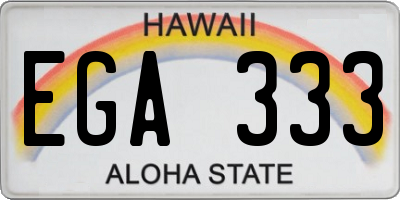 HI license plate EGA333