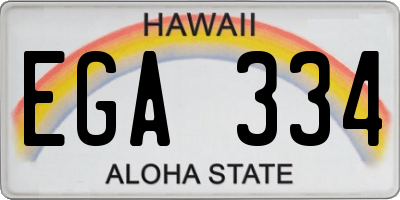 HI license plate EGA334