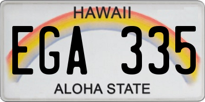 HI license plate EGA335