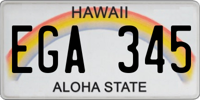 HI license plate EGA345