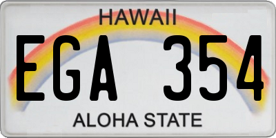 HI license plate EGA354