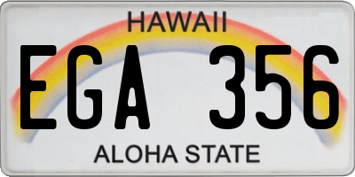 HI license plate EGA356