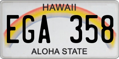 HI license plate EGA358