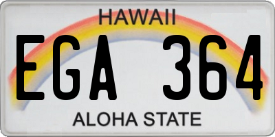 HI license plate EGA364