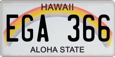 HI license plate EGA366