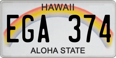 HI license plate EGA374