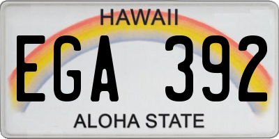 HI license plate EGA392
