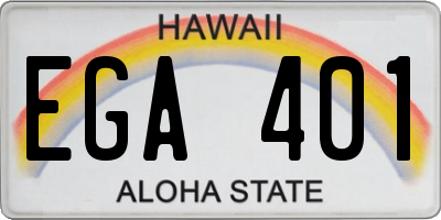 HI license plate EGA401