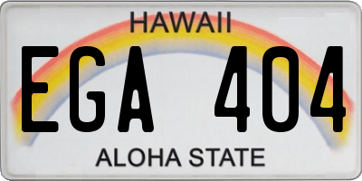 HI license plate EGA404