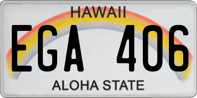 HI license plate EGA406