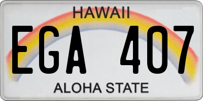 HI license plate EGA407