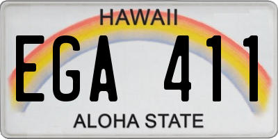 HI license plate EGA411
