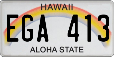 HI license plate EGA413
