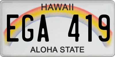 HI license plate EGA419