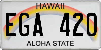 HI license plate EGA420