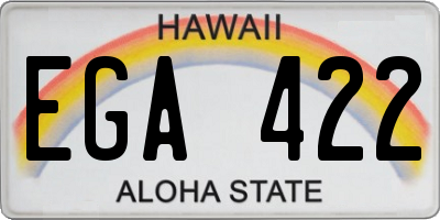 HI license plate EGA422