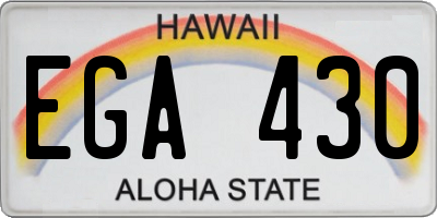 HI license plate EGA430