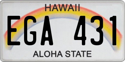 HI license plate EGA431