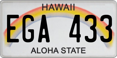 HI license plate EGA433