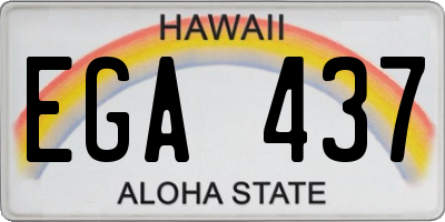 HI license plate EGA437