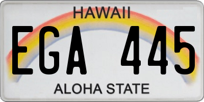 HI license plate EGA445