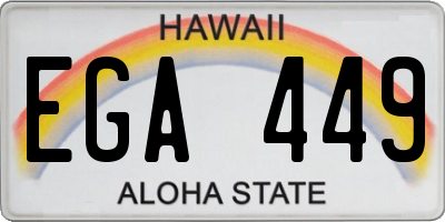 HI license plate EGA449