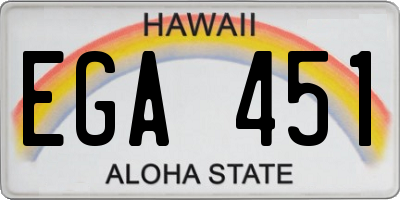 HI license plate EGA451