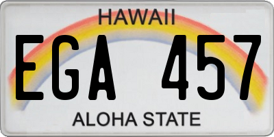 HI license plate EGA457