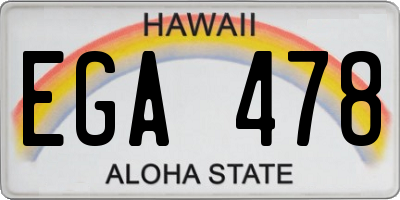 HI license plate EGA478