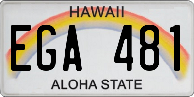 HI license plate EGA481