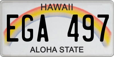 HI license plate EGA497