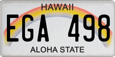 HI license plate EGA498