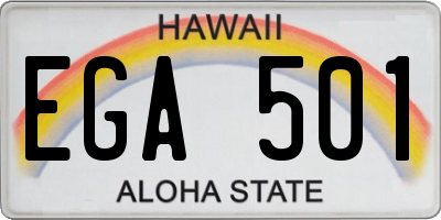 HI license plate EGA501