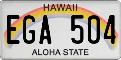 HI license plate EGA504