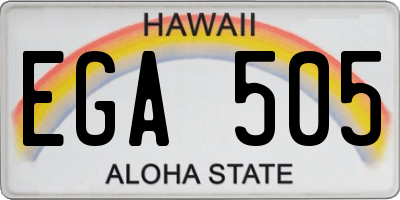 HI license plate EGA505
