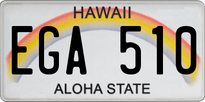 HI license plate EGA510