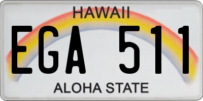 HI license plate EGA511