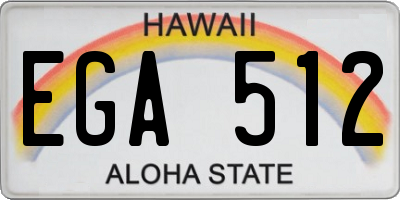 HI license plate EGA512
