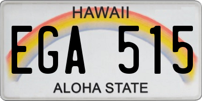 HI license plate EGA515
