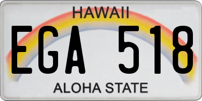 HI license plate EGA518