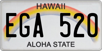 HI license plate EGA520