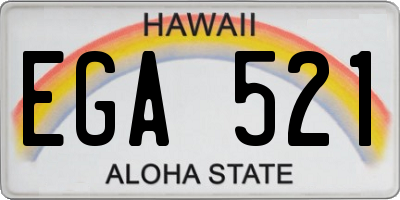 HI license plate EGA521