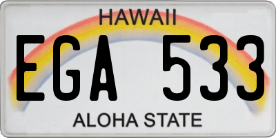 HI license plate EGA533