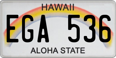 HI license plate EGA536