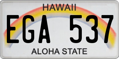 HI license plate EGA537