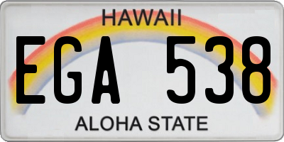 HI license plate EGA538