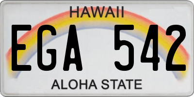 HI license plate EGA542